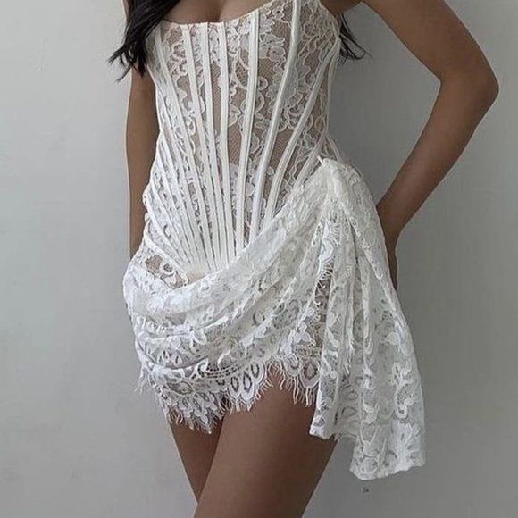 chinese dress ladies Rent Heiress Beverly Hills Lace Corset Mini Dress